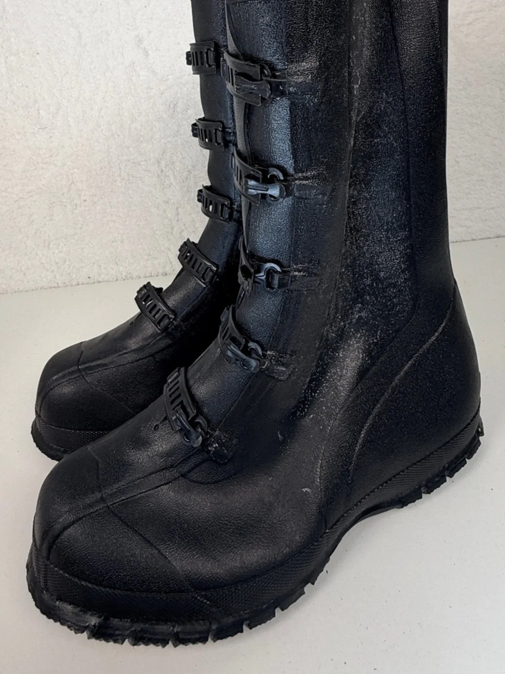 Servus Rubber Work Boots Mens 10 Black Waterproof Buckle Rain Boots